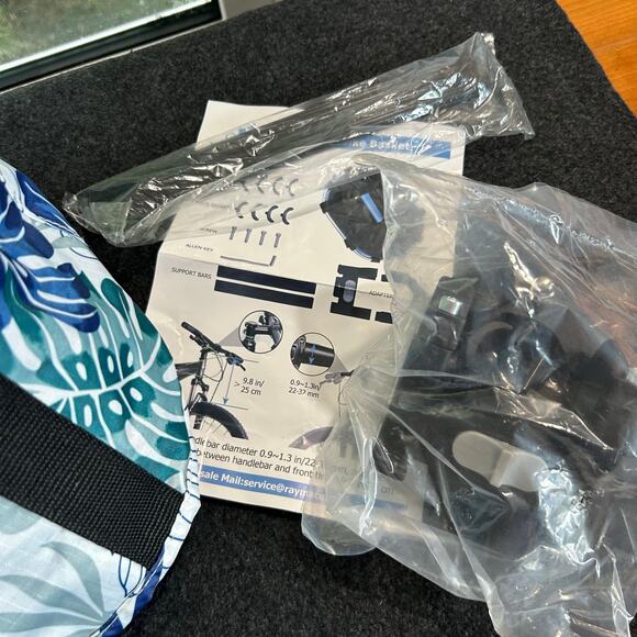 Raymace Floral Bike Handlebar Basket – Foldable Tote with Mounting Kit, New - Picture 2 of 10